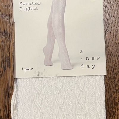 A New Day Women's Size M/L Cable Sweater Tights Almond